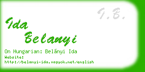 ida belanyi business card