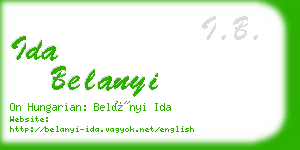 ida belanyi business card